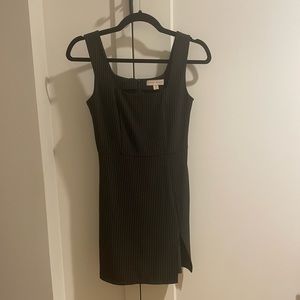 Honey Punch Black Pinstripe Mini Dress